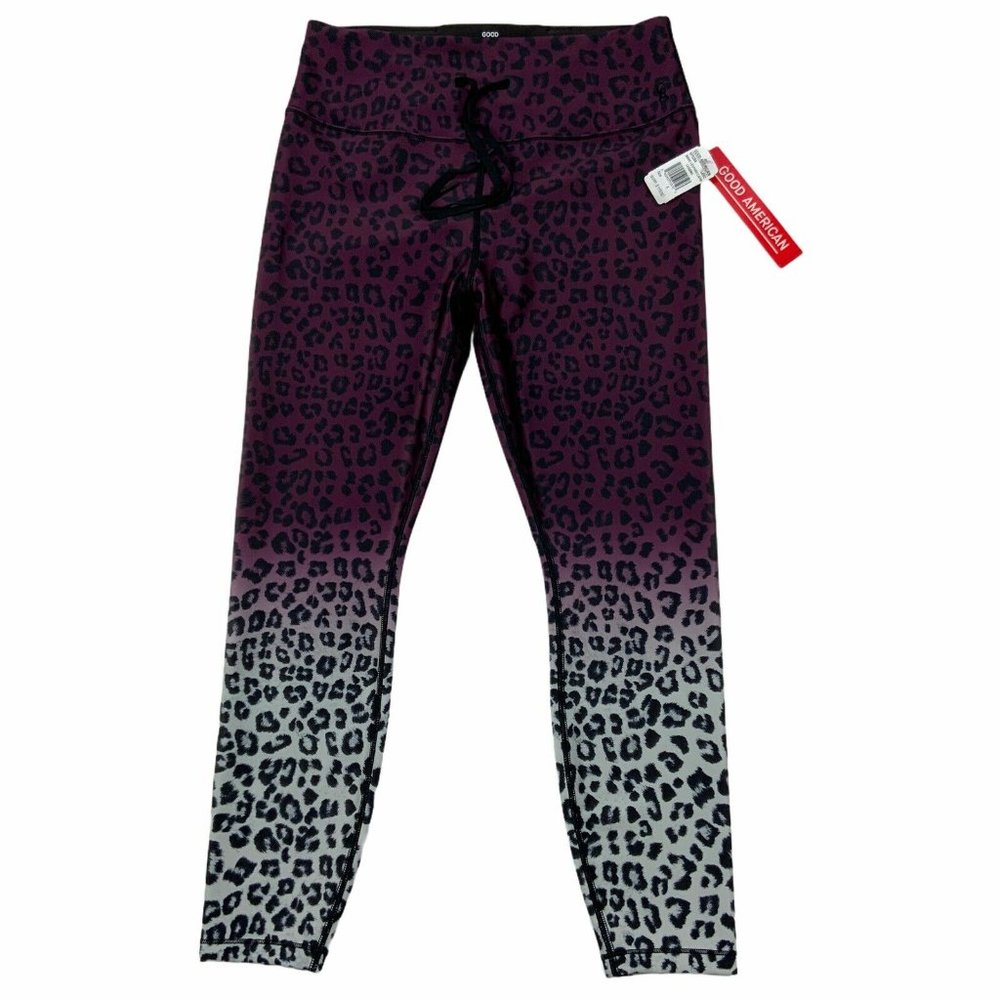 NWT Good American GA Ombre Leopard Capri Legging 4